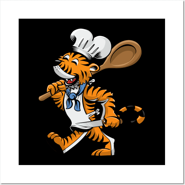 Tiger Chef Wall Art by Black Tee Inc